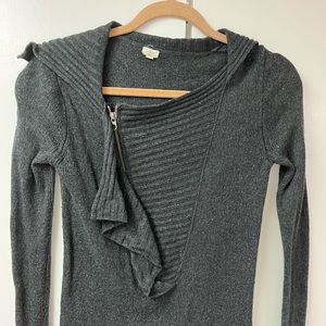 J. Crew Dream Zip Henley Grey Cashmere Sweater